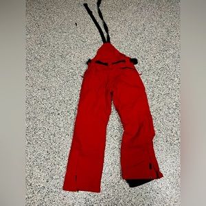 Men’s ski bib. Color red